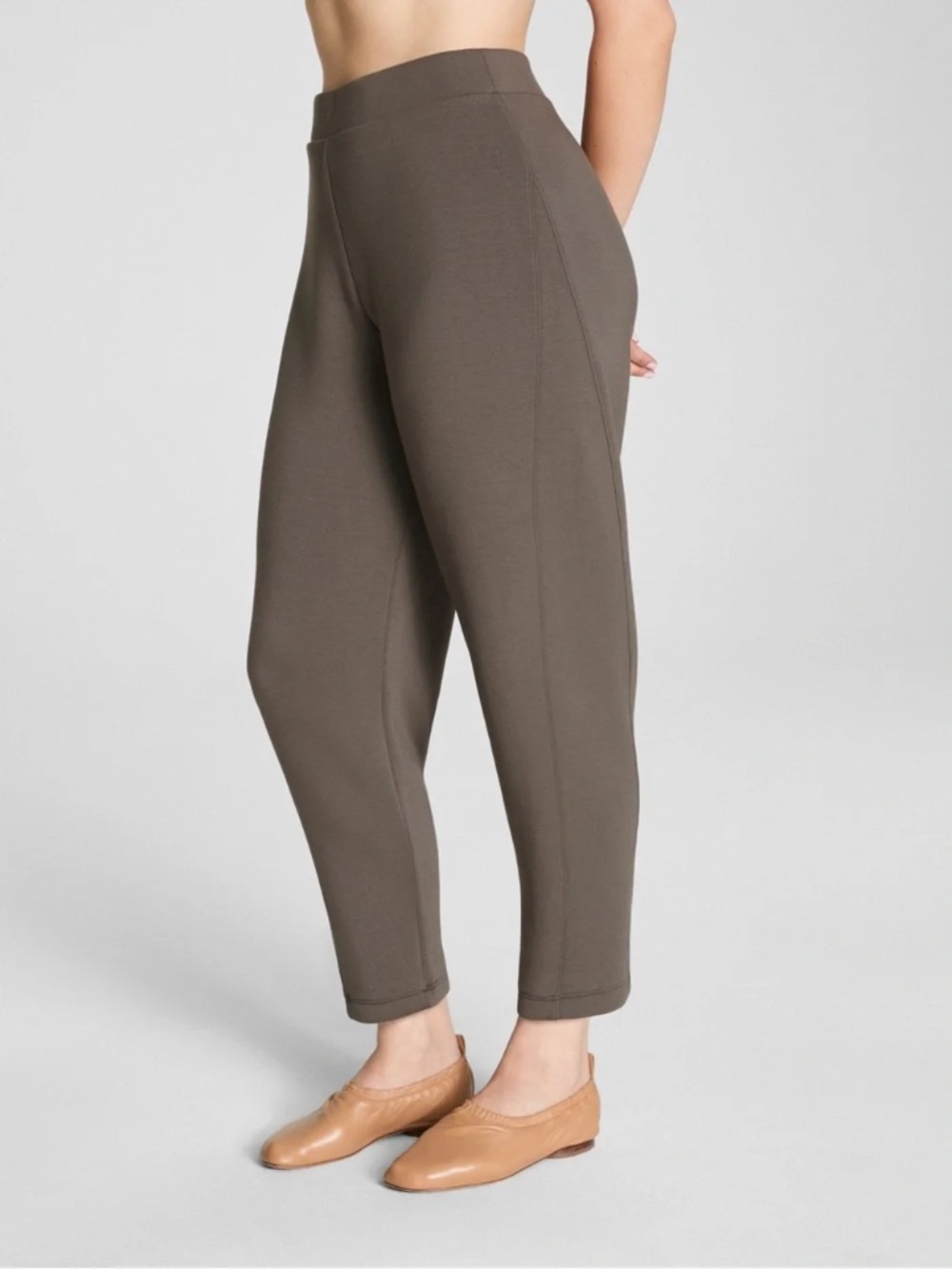Spanx AirEssentials Barrel Leg Pants Mineral Taupe Size Medium